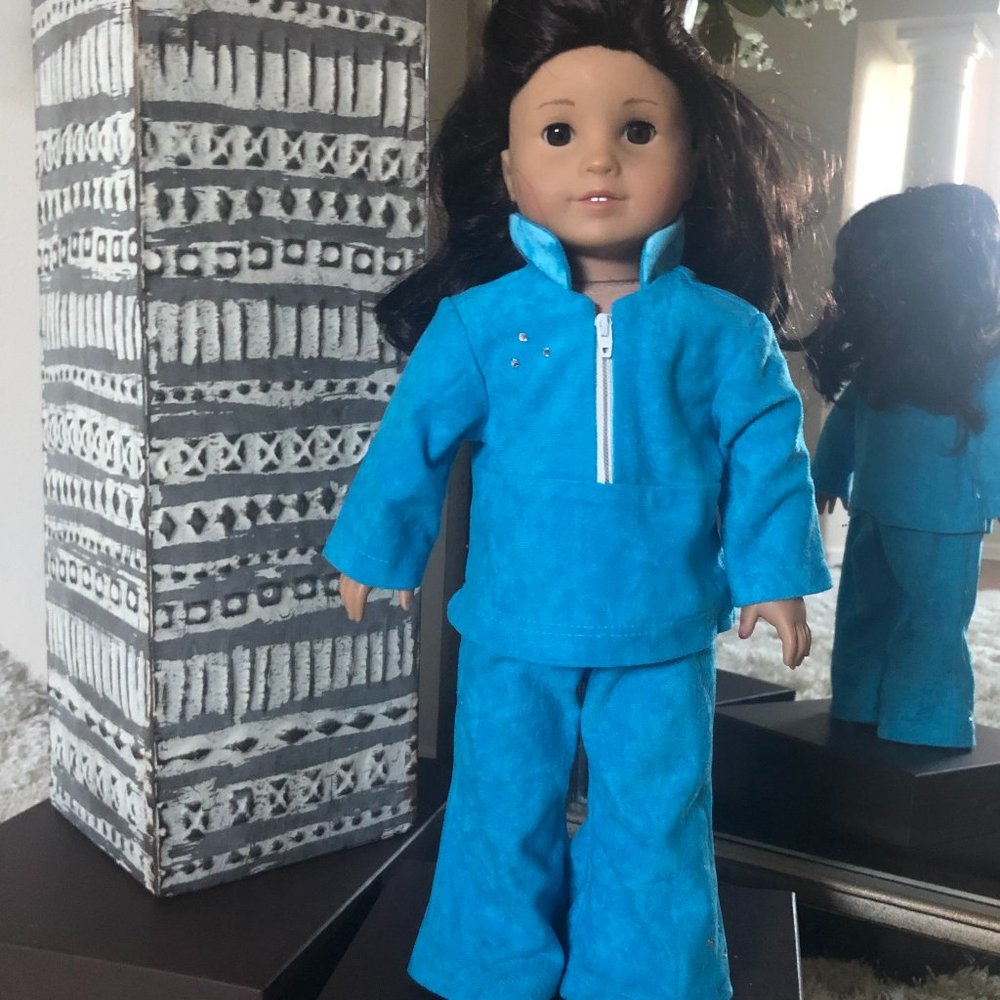 American Girl Doll Turquoise Track Suit